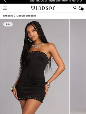 Black suede Windsor dress